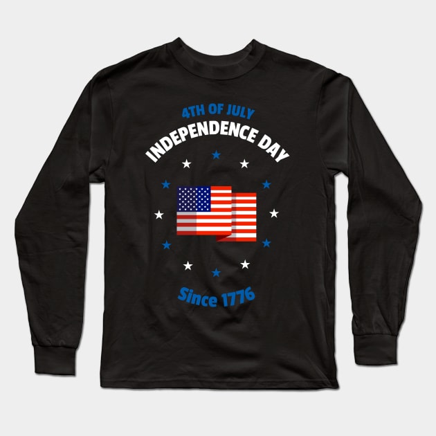 4th Of July Independence Day Since 1776 Long Sleeve T-Shirt by Lasso Print